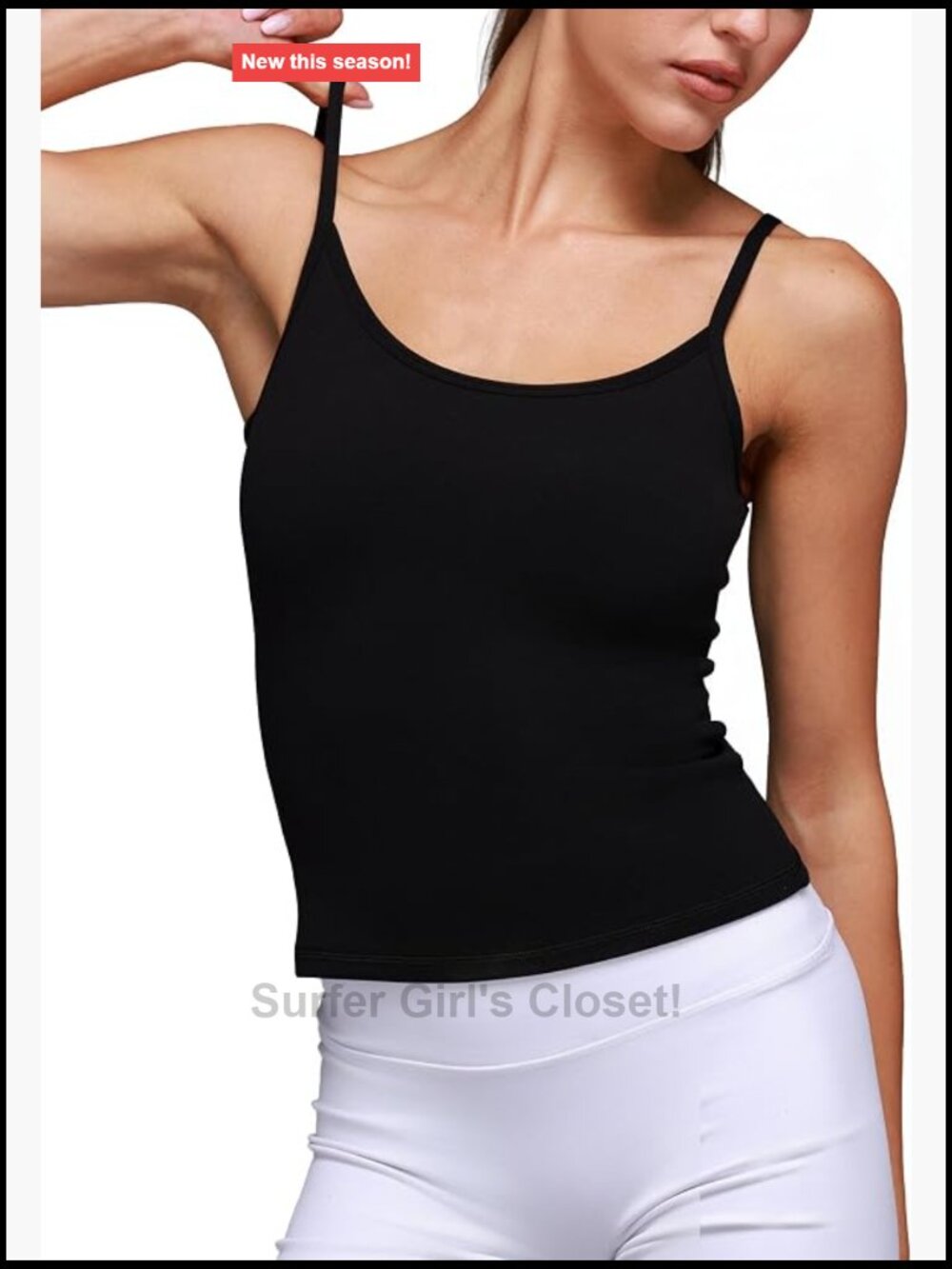 Women's Double Lined Cami Tank Top Adjustable Straps Sweat Wicking Scoop Neck